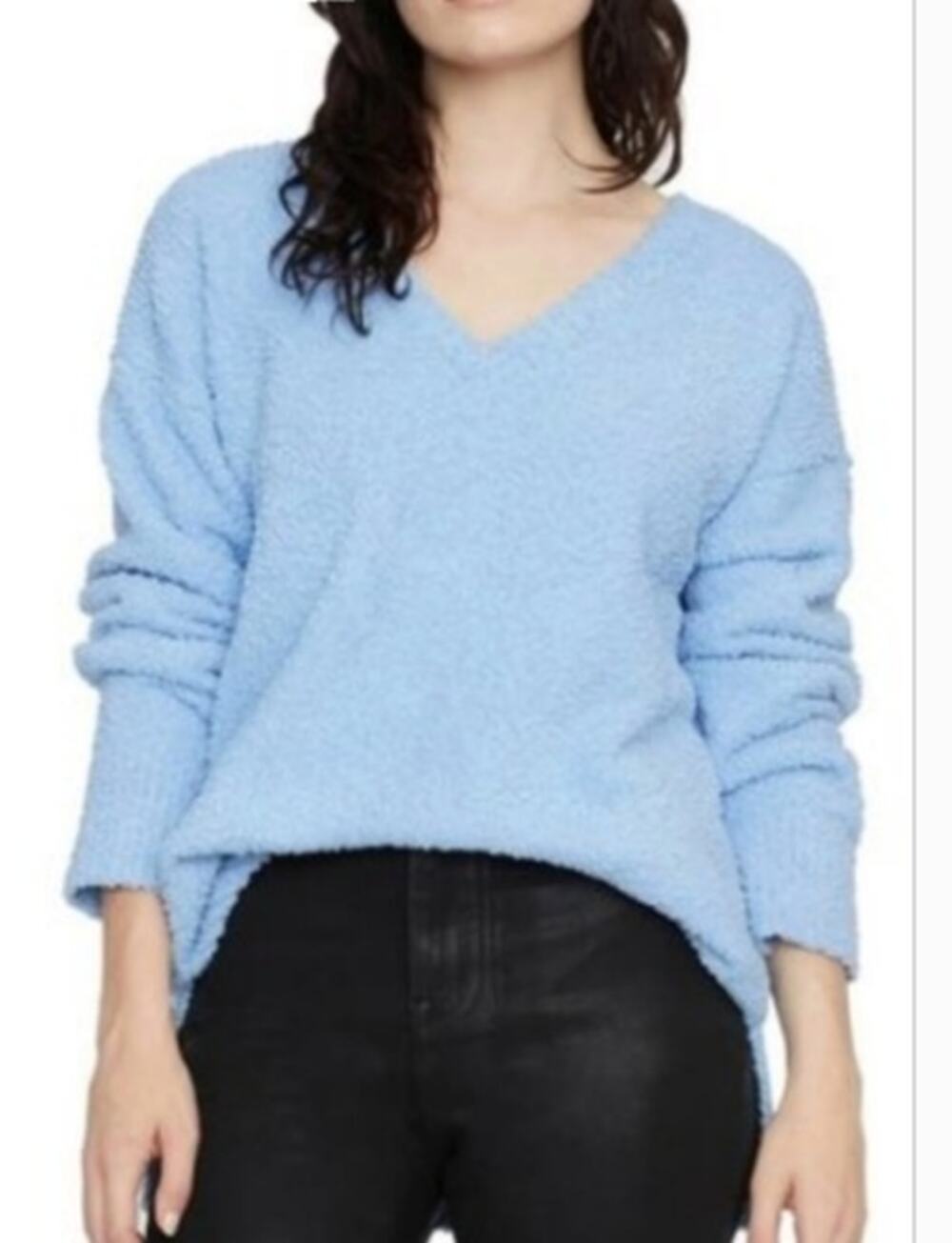 NWT Sanctuary Baby Blue Boucle V Neck Sweater XS
